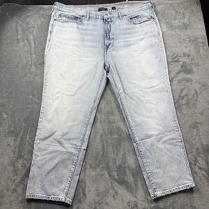 Lucky Brand Light Wash Straight Jeans 48/30 Denim Cotton Button Zip Men